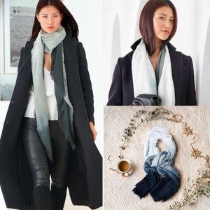 (B47) Cushnie Grey Horizon Ombre Scarf Wrap, Brand New In Manufacturer Packaging